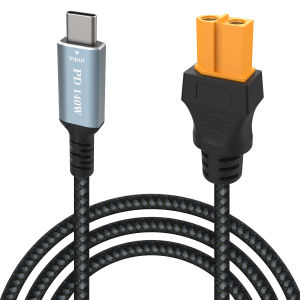 สายอะแดปเตอร์ Type C ถึง XT60 สายชาร์จ USB C ถึง XT60 สาย USB C ตัวผู้ถึงตัวเมีย XT60 สายชาร์จ PD 140W