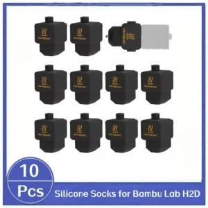 10Pcs H2D Hotend Silicone Socks For Bambu Lab H2D 3D Printer Heater Block Silicone Cover Nozzle Print Head Protective Sleeve