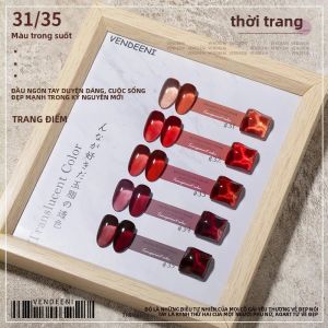 Bộ Sơn Móng Tay Gel Bán Trong Suốt Vendeeni 40 Màu Tông Màu Hồng Nude Màu Da Sơn Gel UV/LED Màu Đỏ Màu Trong Suốt 15ml