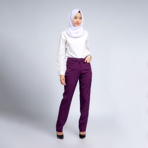 Celana wanita casual kerja kantor modern terbaru kekinian resleting polyester premium stretch import