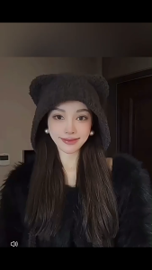 Knitted Cap Japanese Niche Y2K Ear Protection Hat Cute Long Strap Autumn Winter Warm Beanie Hat