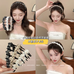 เครื่องประดับผมแบบยางยืดคล้ายคลาดก้นเป็ดทรงคลื่นฟูฟ่าไม่ติดหัว ระบายอากาศได้ดี ป้องกันการลื่นไหล ใช้งานง่าย เครื่องประดับผมสไตล์เกาหลี