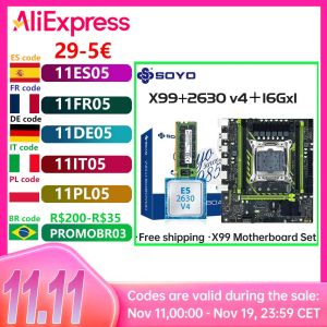 X99 Motherboard Set SOYO With LGA2011-3 Xeon E5 2630 V4 CPU DDR4 16GBx1 2133MHz RAM NVME M.2 SATA Computer Accessories