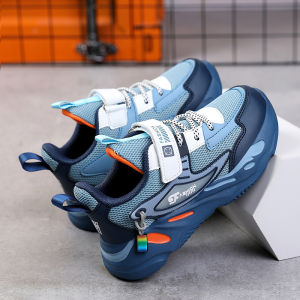 COD Sepatu Anak Sepatu Anak Laki-Laki Renda Gratis Bernapas Jaring Sepatu Siswa Sepatu Sneakers