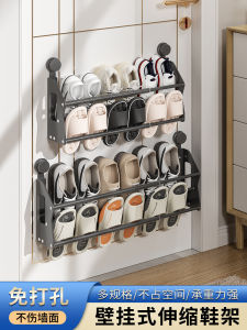 ตู้รองเท้าแบบพับได้ด้วยแรงดูด 2 ชั้น สำหรับใช้ในบ้าน ห้องน้ำ ประตูหลังบ้าน ติดผนัง ด้านนอกประตู ง่ายต่อการใช้งาน ตู้รองเท้าสีสันสดใส