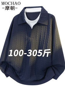 เสื้อโปโลแขนยาวหลวมๆ ลำลองสำหรับผู้ชาย ขนาดใหญ่ ดีไซน์พิมพ์ลาย ฤดูใบไม้ร่วง ฤดูหนาว แฟชั่นผู้ชาย คอโปโล คอกลม ปกติ