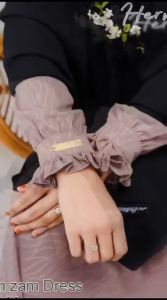 Gamis hermosa bahan wolfis embos motif zamzam mocca-gamis coklat muda-gamis coklat susu syari