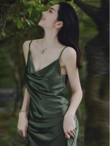 Summer New Fashion Graceful Satin Sensual Dress