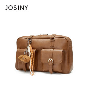 Josiny Retro Doggies Womens Shoulder Bag Handbag Commuter Bag Casual Simple Style Zipper Closure Large Size Soft PU Leather