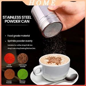 Stainless Steel Powder Shaker Condiment Container Can For Pepper Powder Sugar Chocolate Coffee Flour