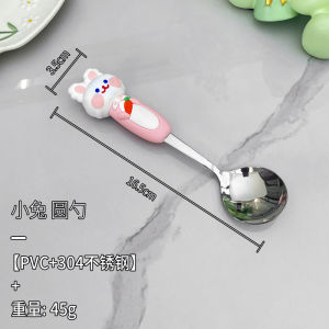 Portable 304 Stainless Steel Cutlery Set Student Chopsticks Spoon Cartoon Single Use Three-piece Set Storage Box Dining Utensils