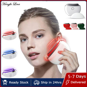 Hengfa Lina Electric Massager Blue Red Light Therapy EMS Face Lifting Machine Facial Massage Lift Skincare Anti Wrinkle Beauty Device