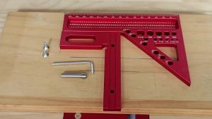 Extended 3D Multi-Angle Carpentry Square Protractor W/ Fast Angle Positioning Dowel Pin - 2 IN 1 Woodworking Measuring Ruler