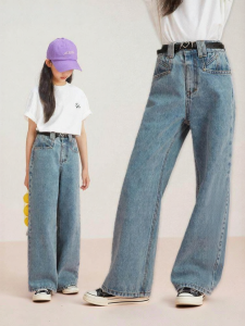 LOVESASAKIDS | Vintage Washed Fit Girls Denim Pants