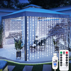 Dây Đèn LED Rèm USB 8 Chế Độ Cho Trang Trí Trong Nhà Tường Phòng Ngủ Tiệc Tùng Đám Cưới Giáng Sinh Năm Mới 5V Tích Hợp Nguồn