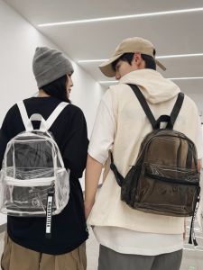 Transparent Jelly Beach Swimming Bag Large Capacity PVC Shoulder Bag Womens Fashionable Backpack Waterproof Casual Backpack