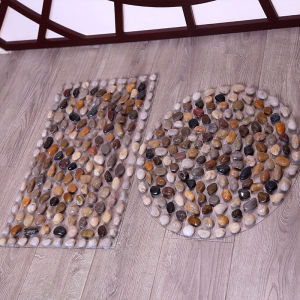 Bathroom Massage Non Slip Massage Mat Natural Riverstones Pebble Transparent Bottom Shower Mat Anti-Slip Bath Mat Pedicure Blanket