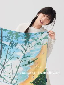YINGMEI | Blue Island Fresh Silk Scarf