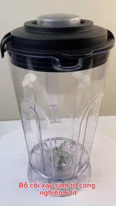BỘ CỐI XAY SINH TỐ CÔNG NGHIỆP 6 LÍT ĐẾ TRÒN NHỰA PC CHỊU NHIỆT VÀ LỰC DAO XAY INOX 304 SẮC BÉN BỀN BỈ THEO THỜI GIAN