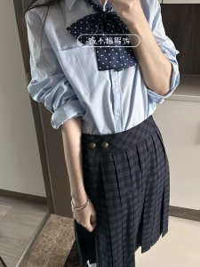 เสื้อเชิ้ตแขนยาวสไตล์ญี่ปุ่น JK กันหนาวแบบลำลอง คอกลม ทรงพอดีตัว ผ้าโพลีเอสเตอร์ ใส่ได้ทุกวัน ใส่ด้านในได้ ใส่ได้หลากหลายโอกาส