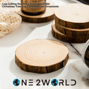 Log Cutting Scented Candle Wood Mat Coaster Tray DIY Tree Log Candle Holder Ornaments