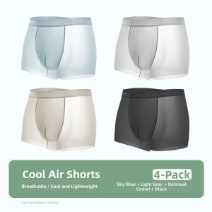 QIANLINGMEI | Silk-like Invisible Mens Boxer Shorts