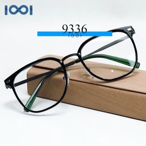 IOOI Eyewear - Kacamata Kotak Metal TR Lensa Anti Radiasi Blueray Photocromic Wanita 9336