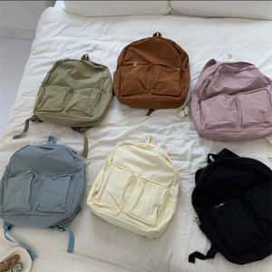 Túi Đeo Vai Đôi Phong Cách Hàn Quốc Mới Nhiều Túi Màu Trơn Đi Làm Túi Du Lịch Dung Tích Lớn Túi Nylon Túi Đeo Vai Thường Ngày