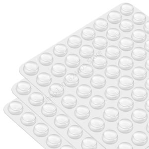 100Pcs Self Adhesive Round Door Stopper Rubber Damper Buffer Cabinet Muffler Wall Protector Door Handles Bumper Protective Plug