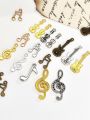 Xiaoyao Home Alloy Musical Note Guitar Hanging Ornaments Hair Accessories DIY Materials Accessories Baji Tuo Necklace Earring Bracelet Pendant. 