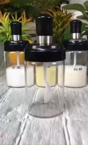 lọ thủy tinh đựng gia vị kèm muỗng