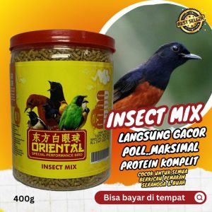 insect mix pakan pengacor murai batu anis merah cocak ijo trucuk cendet tampil gacor maksimal 400GRAM