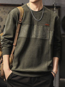 High-end Color-blocked Crewneck Sweatshirt