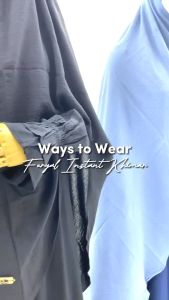Nusseyba Activewear - Feryal instant Khimar - Kerudung Crinkle Airflow - Bergo instan panjang - Jilbab Umroh Syari - Kerudung Haji & Umroh / Umrah - Hijab Wanita