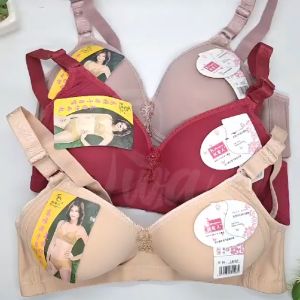 ISWA - 1PCS Bra Busa Tanpa Kawat Bh Wanita Dewasa Cup Besar Kait Kancing Belakang 3