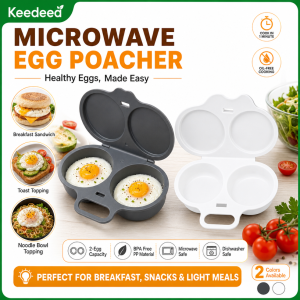 【Hot Sale】2PCS Microwave Steamed Egg Maker With Lid Anti Splash Dual Hole Healthy Cooking Mold Portable Kitchen Breakfast Tool