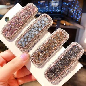 Shiny Crystal Bling Hair Clip Sparkling Water Diamond Hair Clip Forehead Clip BB Side Clip Fashionable Korean Style Hair Accessories