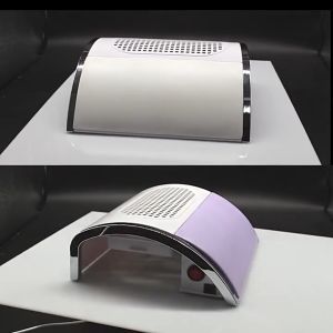 Nail Dust Collector for Acrylic Nails Vacuum Machine for Manicure Nail Fan Dust Collector with 2 Powerful Nail Fan US Plug
