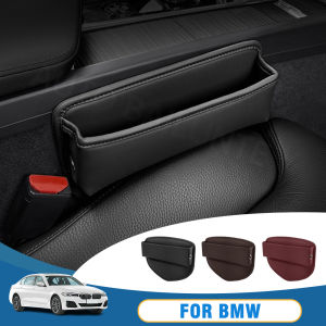 For BMW X1 X2 X3 X4 X5 X6 X7 1 2 3 4 5 6 7 Series i4 i5 i7 XM ix2 ix3 ix Car Seat Gap Organizer Storage Box Leather Universal