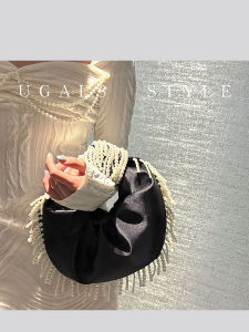 UGALS | Cloud-like Silk Satin Beaded Tassel Universal Handbag