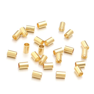 50-100pcs/lot Stainless Steel Tube Crimp End Beads Gold Stopper Spacer Beads For Jewelry Making DIY Bracelet Necklace Supplies