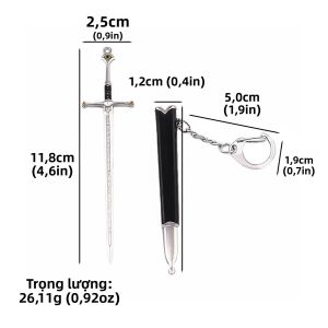 Móc Khóa Kiếm Dài Phong Cách Elf Thời Trung Cổ Dành Cho Nam Phụ Kiện Thời Trang Hoặc Quà Tặng Bằng Kim Loại Hợp Kim Kẽm Khóa Hình Chữ O