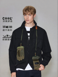 Jack Jones | 3D Cubic Spring and Autumn Wear Jacket with Removable Sleeves Loose Fit