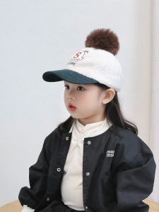 Childrens Winter Baseball Cap Girls Fashionable Autumn Winter Duckbill Cap Warm Baby Girl Winter Style Hat Casual round Top