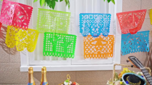 Mexican Halloween Decor Banner Day Of The Dead Decor Pull Flower Pinata Themed Pull Flag
