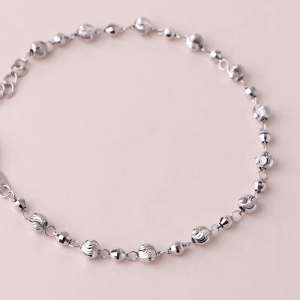 Chow Sang Sang 周生生 950 Platinum Bead Bracelet for Women 18cm 77310B Price-by-Weight 5.24g Platinum