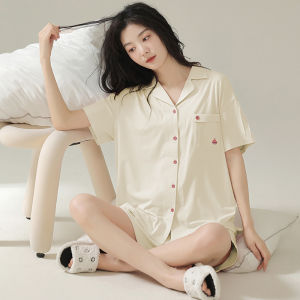 MiiOW | Catwoman Summer Sleepwear Womens Pure Cotton Short Sleeve Shorts Casual Home Clothes Set Sweet Cute Lightweight Polyester Blend