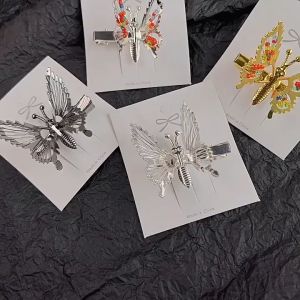 Jepit Rambut Kupu Sayap Bergerak Hairclip Motif Butterfly Korean Style Jepitan Anak Dewasa Kupu Gold Silver Permata Aksesoris