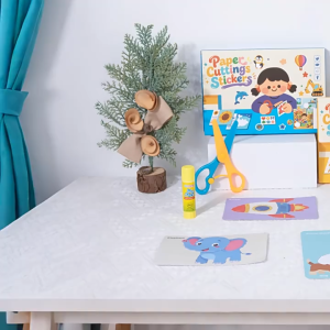 Kids DIY Paper Cutting & Pasting Activity Kit 32 Sheets | Preschool Scissor Skills Fine Motor Learning Toy | Cut and Paste Craft Set