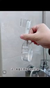 ready stock Suction cup universal shower head holder no-drill adjustable luxury shower head bracket fixed showerhead base